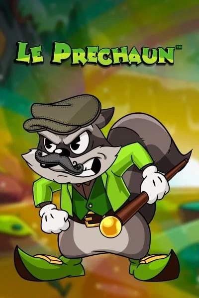 Leprechaun mit grünem Hut auf dem Spielcover Le Prechaun