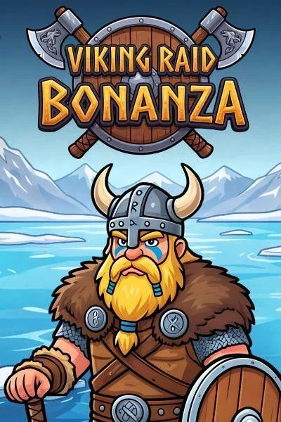 Wikinger mit Hörnerhelm auf dem Spielcover Viking Raid Bonanza